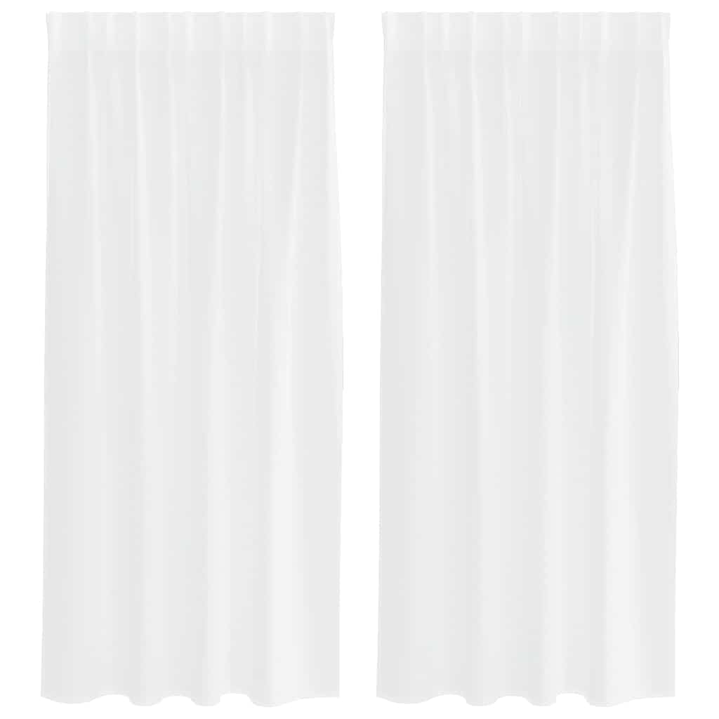 Voile Curtain with Curtains 2 pcs White 140x175cm Polyester